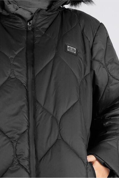 Alvina Plus Size Puffer Coat with Fur Hood 90333