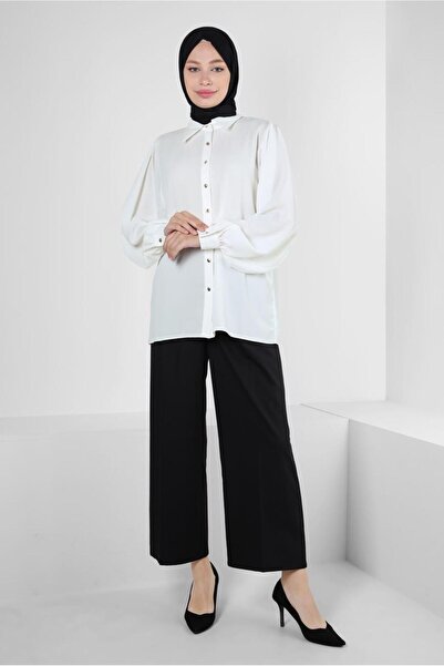 Alvina 43870 Μοντέλο Μπαλόνι Μπλούζα με μανίκια και λεπτομέρεια με κουμπί