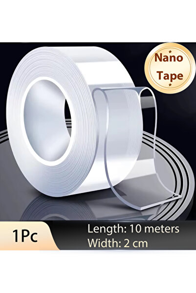 Choice شريط نانو بطول 10 أمتار، شفاف، مزدوج الجوانب، لا يترك أثراً، قابل لإعا...
