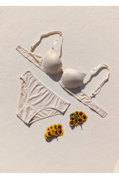 siyalife Σετ εσωρούχων με γεμιστό χρώμα δέρματος κοτλέ