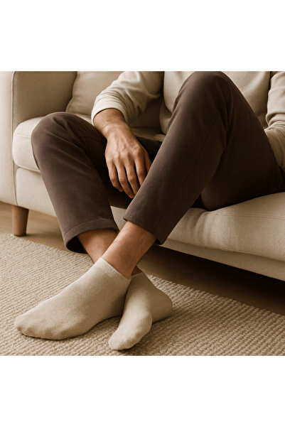 Socketta Men's Bamboo Seamless 6-Piece Beige Booties Socks – Premium