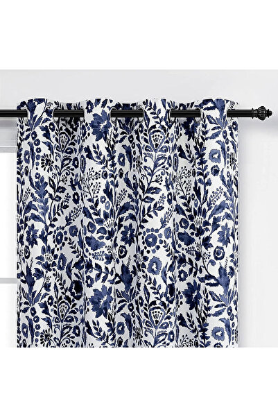 DRİFT Perdele decorative, DriftAway, albe cu frunze, 168x229cm, set de 2