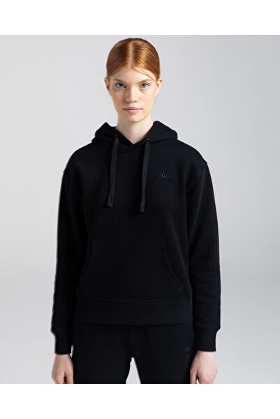 Kappa Authentic Kei Kadın Siyah Comfort Fit Hoodie