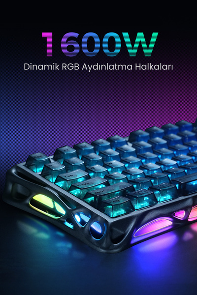 Gravastar Mercury V75 HE Hall Effect Manyetik Switch Gaming Klavye, Hot-Swappable, Rapid Trigger, 80