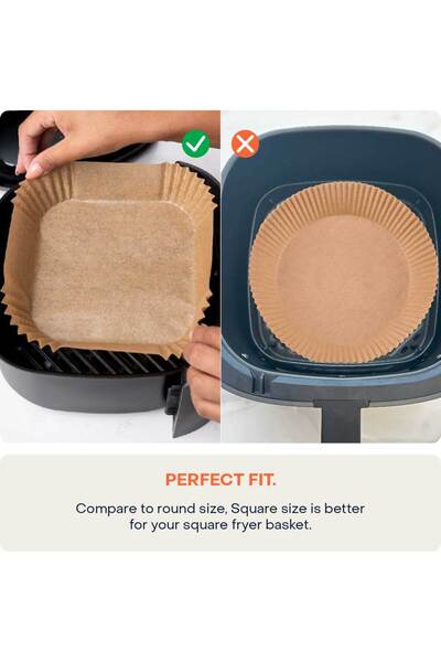 Nutricook 150pcs Disposable Air Fryer Liner, Water/oil proof for Baking, Roasting, and Air Frying, 16cm Square