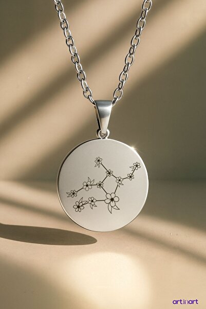 ArtinArt قلادة برج العذراء على شكل زهرة |   علبة هدايا من الفولاذ المقاوم للص...