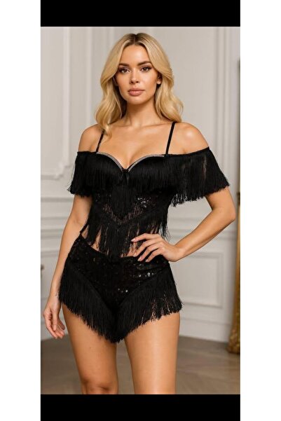 NİSANURTEKSTİL فستان نسائي مزين بالشراشيب، طقم مكون من قطعتين، فساتين رقص الب...