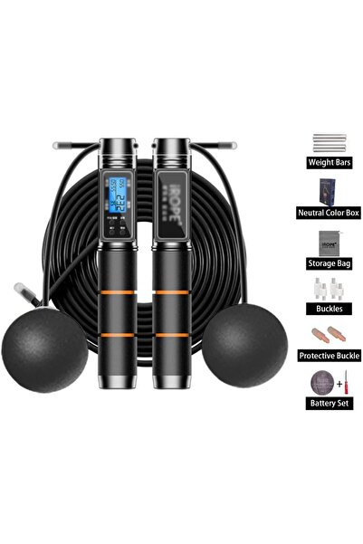 fulina Cordless Jump Rope, with Counter, Workout Jumping Rope with Steel Ball Bearings, Adjustable Length