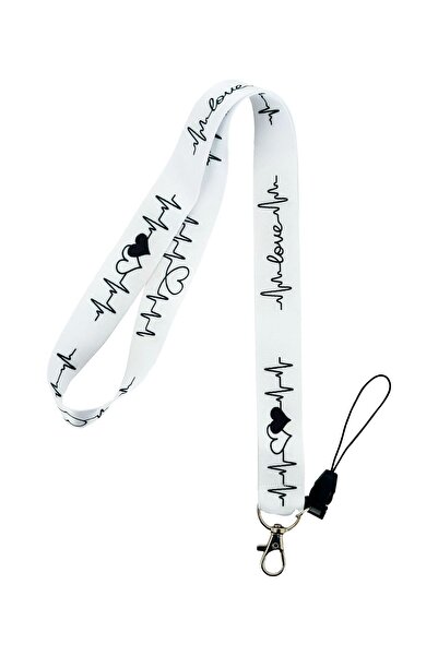 PABALAS شارة اسم بحبل منقوش على شكل قلب وحزام هاتف