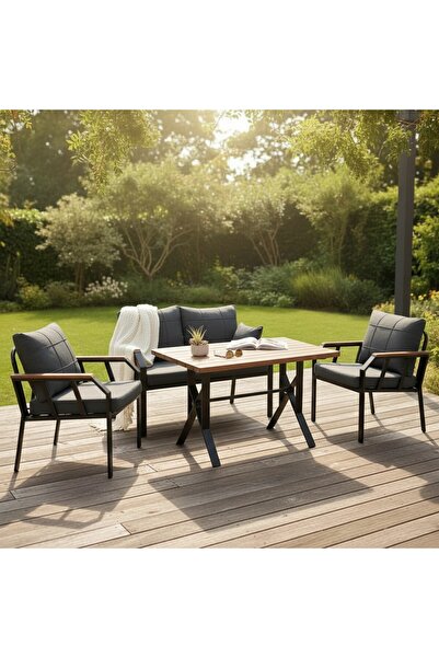 Tu Tienda NERGİZ 2+1+1+MASA(70X120) BAHÇE BALKON MUTFAK MOBİLYASI,LACİVERT