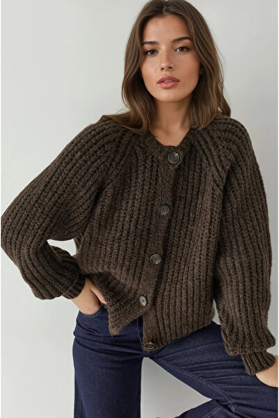 Hiccup Плътен и мек плетен кардиган с копчета