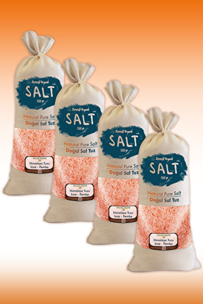 Zencefil Organik Himalaya Tuzu 4 Kg. Bez Torbada (1kg.x4ad.) Ince Çekim Pembe...