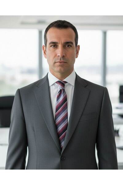 1001 Kravat Red Striped 8 cm Wide Gray Tie