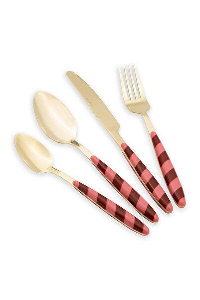 The Mia Joy Cutlery Set Pink Gold 24 Pieces
