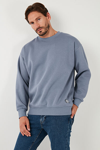 Buratti Ανδρικό φούτερ με κανονική εφαρμογή Crew λαιμόκοψη βαμβακερό εσωτερικό γούνινο μαλακό ανδρικό φούτερ 5905255