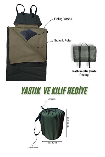 Med Online Haki Uyku Tulumu(-25 derece) Su Geçirmez(215×75 CM) 220 gr Elyaf/1...