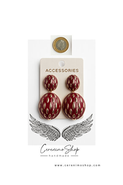 Cerenimo Shop Sallantılı Mineli Oval Küpe