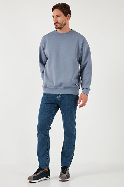 Buratti Ανδρικό φούτερ με κανονική εφαρμογή Crew λαιμόκοψη βαμβακερό εσωτερικό γούνινο μαλακό ανδρικό φούτερ 5905255