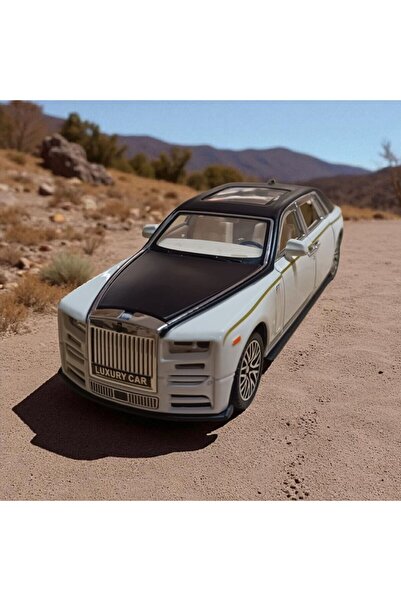 Nostaljik Lezzetler Metal Araba Çek Bırak Rolls Royce Krem Sesli ve Işıklı