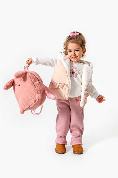 Jikko Baby Floral Printed 3-Piece Baby Set with Ruffled Vest 8172