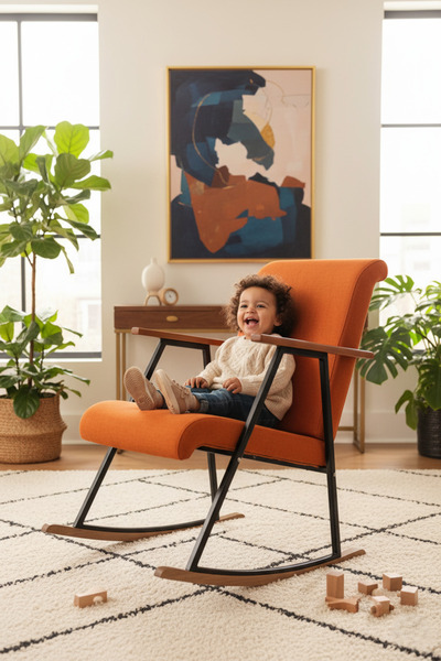 Berta Concept Aila Sallanan Koltuk Sallanır Tv Koltuğu Sallanan Sandalye Dinlenme Koltuğu Turuncu