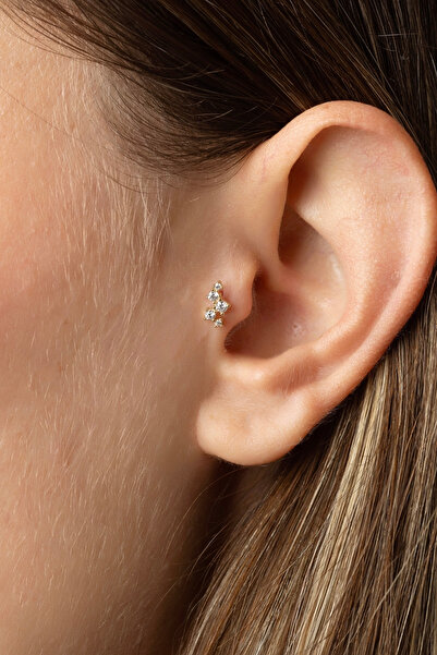 Safir Kuyumculuk Altın Taşlı Tragus Piercing