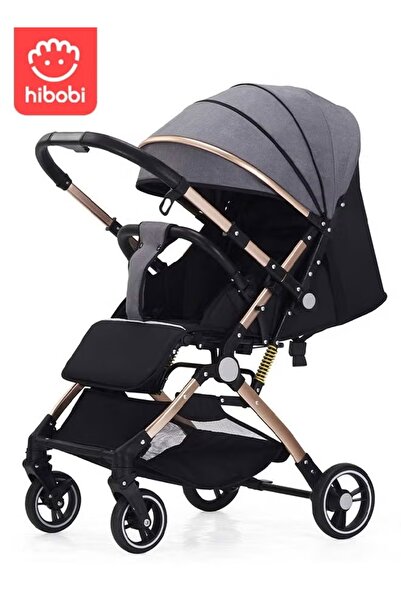 hibobi عربة أطفال فاخرة متعددة الوظائف وقابلة للطي والحمل، عربة أطفال خفيفة ا...