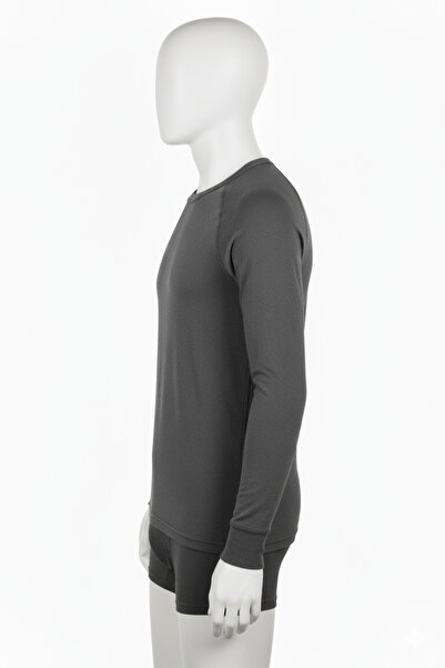 Hmd Comfortable Textured Men's Grey Sports Top Long Sleeve Thermal Underwear