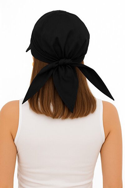 CapZone Bağlamalı Vizör Şapka Siperlik Bandana Güneşten Koruyuculu Siyah