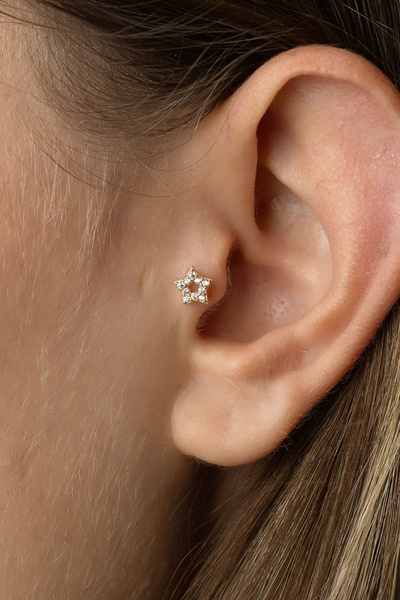 Safir Kuyumculuk Altın Yıldız Tragus Piercing