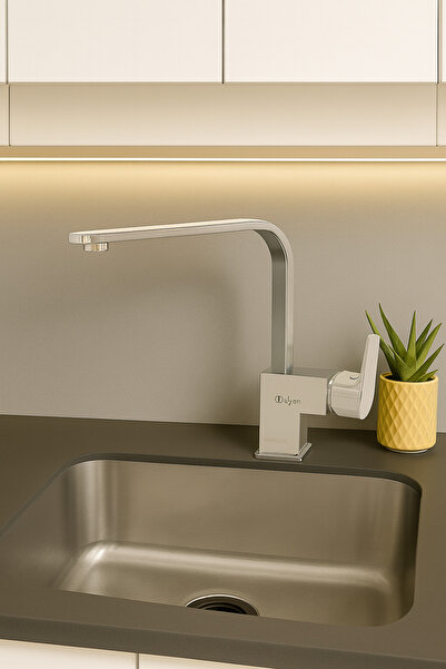 YDGR Dalyan Square Sink Kitchen Faucet – Chrome Color with On/Off Head