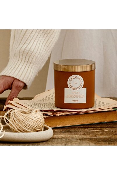 Echoes Premium natural scented candle from Echoes, Satsuma & Clementine, (luxury glass jar), 300g