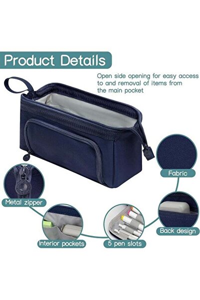 fulina Large Pencil Pouch Big Pencil Case Aesthetic Pencil Bags with Zipper Pencil Cases Blue