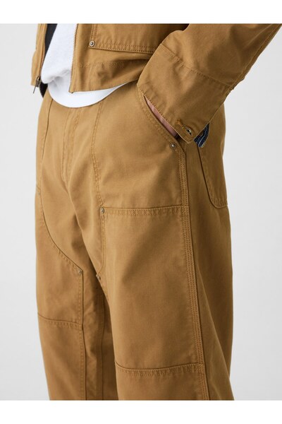 GAP Erkek Kahverengi Double-Knee Utility Baggy Jean Pantolon