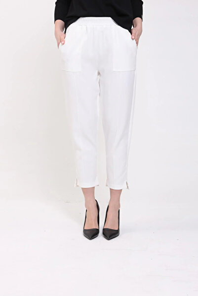 Invee Ecru Carrot Trousers