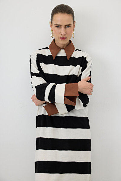 Touché Privé ÇİZGİLİ TRİKO ELBİSE