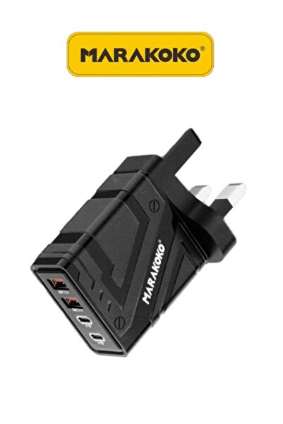 MARAKOKO راس شاحن بقوة 66واط. كبس شاحن اربعه منافذ(2تايب سي&2 يو اس بي). شاحن...