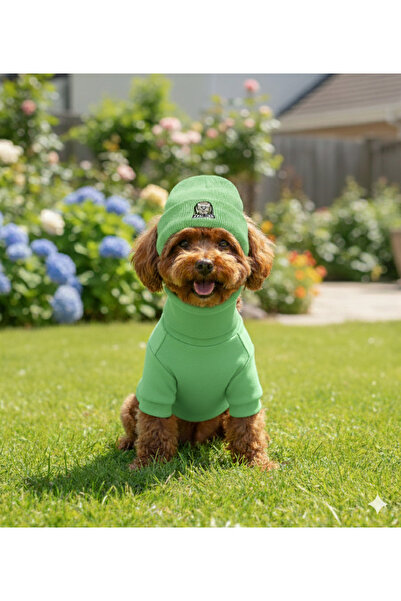 Lokums طقم ملابس وقبعة للكلاب مصنوع يدويًا من قماش ريبانا (للفئات الصغيرة وال...