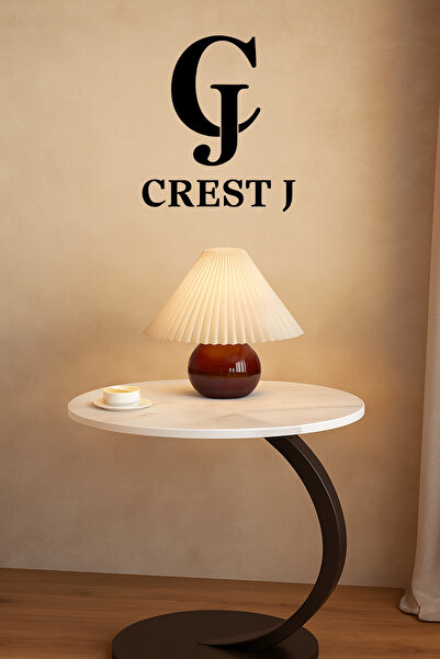Crestj White C-Shaped Side Table for Sofa and Bed