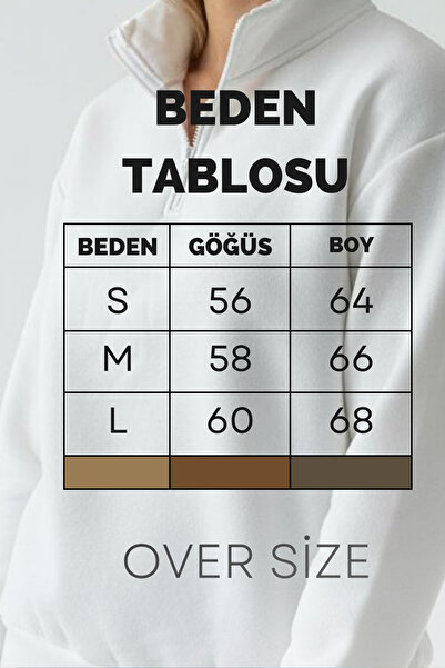 Balenbi Women's 3 Thread Fleece Half Zipper Oversize Sweatshirt 1112