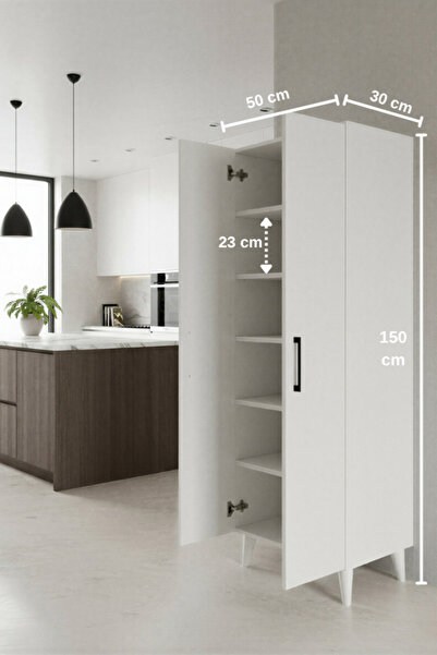 ARUAT 6 Raf'lı Mutfak & Banyo Çok Amaçlı Kulanılabilen Kapaklı Dolap