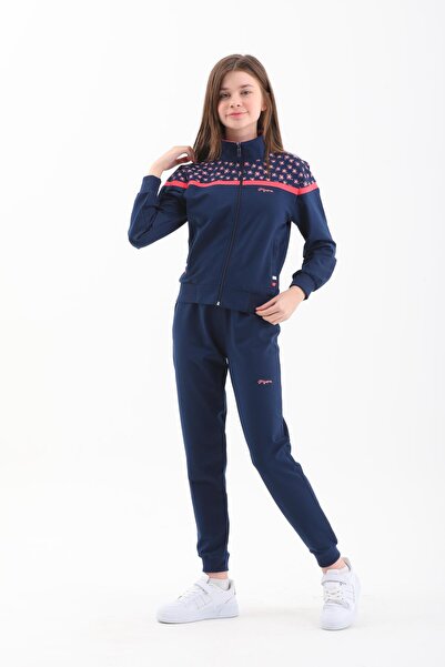 Piyera Set de trening pentru fete, albastru marin deschis, cu picior elastic ...