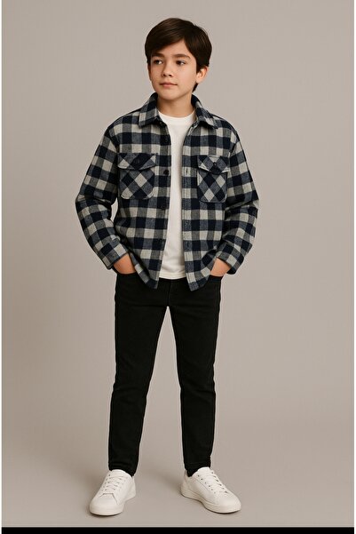 Jack Lions Μπουφάν Ξυλοκόπτη για αγόρια με κουμπιά και διπλές τσέπες με επένδυση