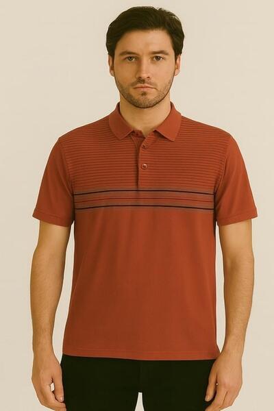 Maccali Ανδρικό κοντομάνικο ριγέ καλοκαιρινό μπλουζάκι με γιακά πόλο