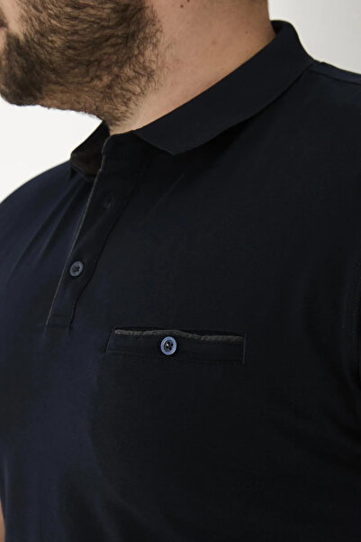 Maccali Men's 5 Pack Long Plus Size Basic Polo Neck T-Shirt