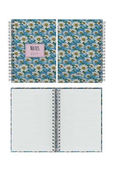 My Mia Art Daisy-Mini Hard Cover Spiral Notebook, 12X17 cm