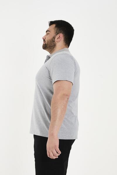 Maccali Men's Elite Comfort Short Sleeve Basic Summer Polo Neck T-Shirt Gray