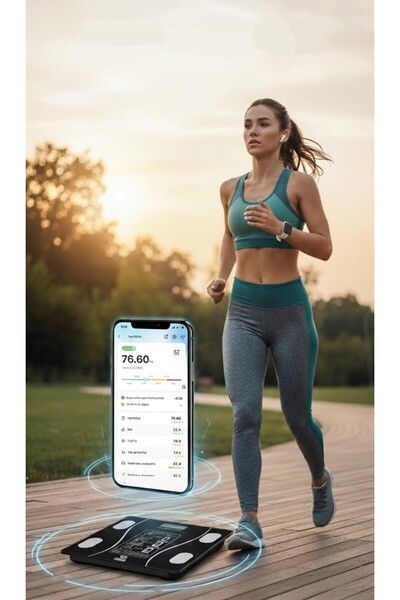 Smartness Techfit Yağ Ölçer Fonksiyonlu Akıllı Bluetooth Tartı Vücut Analizli...