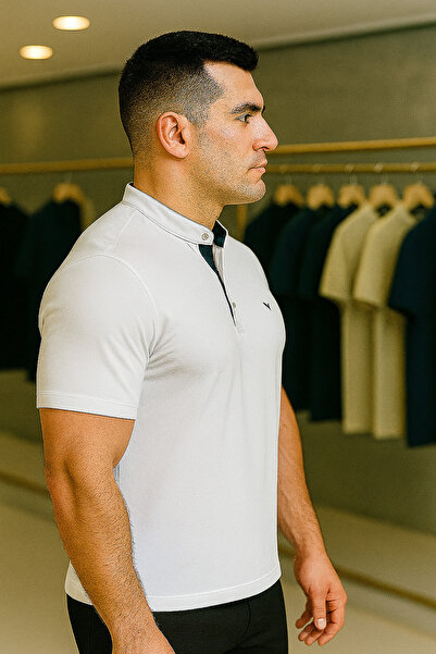 Maccali Ανδρικό μπλουζάκι Basic Polo Neck Plus Size