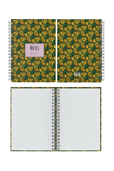 My Mia Art Magnolia-Mini Hard Cover Spiral Notebook, 12X17 cm